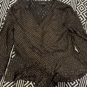 Black and gold glitter top